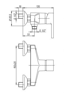 Смеситель для душа Paini Arena 92CR5112SFTKM хром